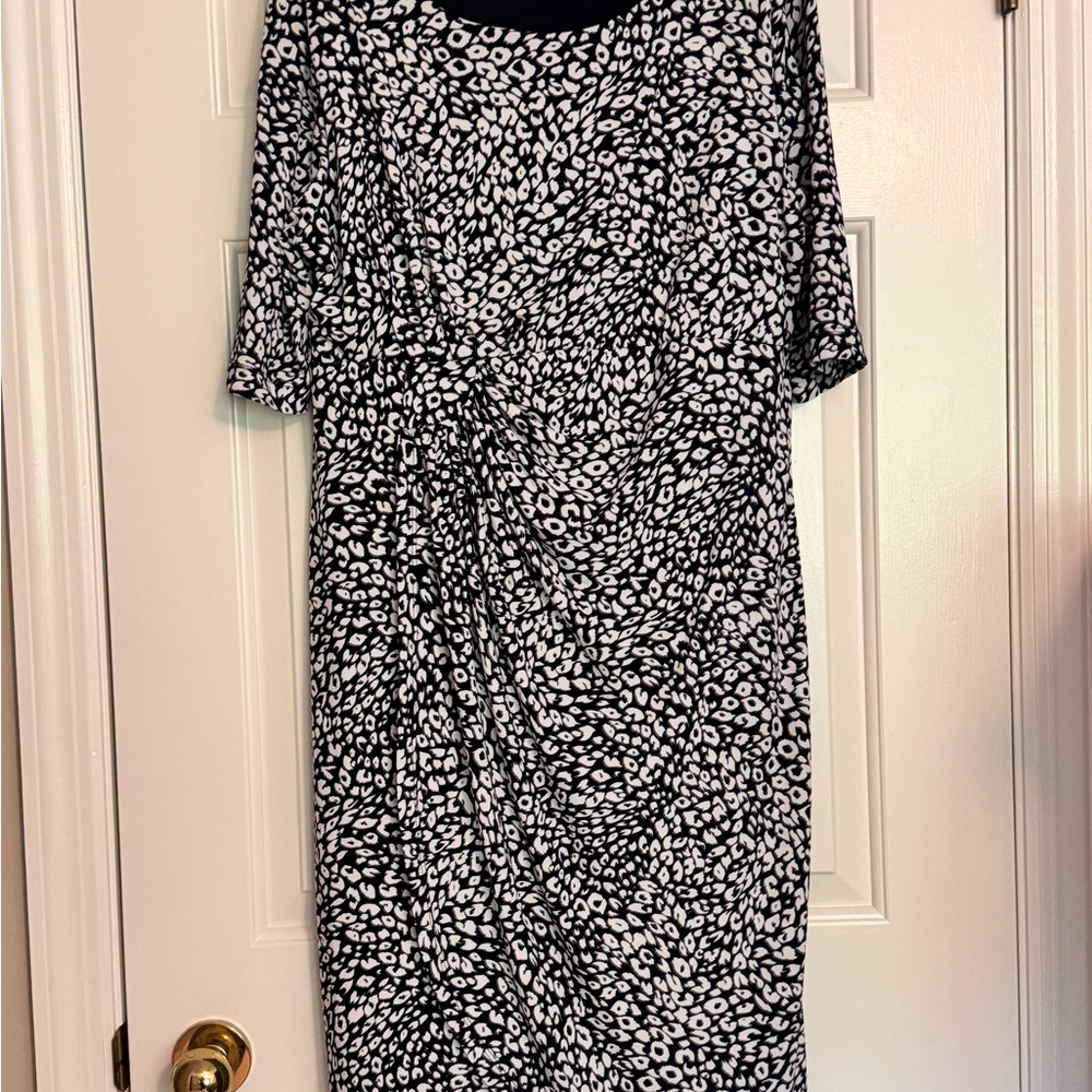 Elegant Forever Black and White Patterned Dress